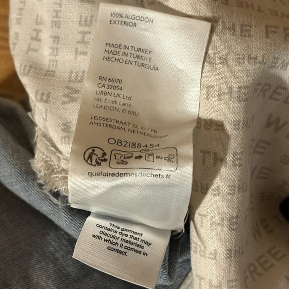 Free People Out Of Office Women’s Wide Leg Cargo Jeans Size M Comfort Boho - Picture 14 of 15